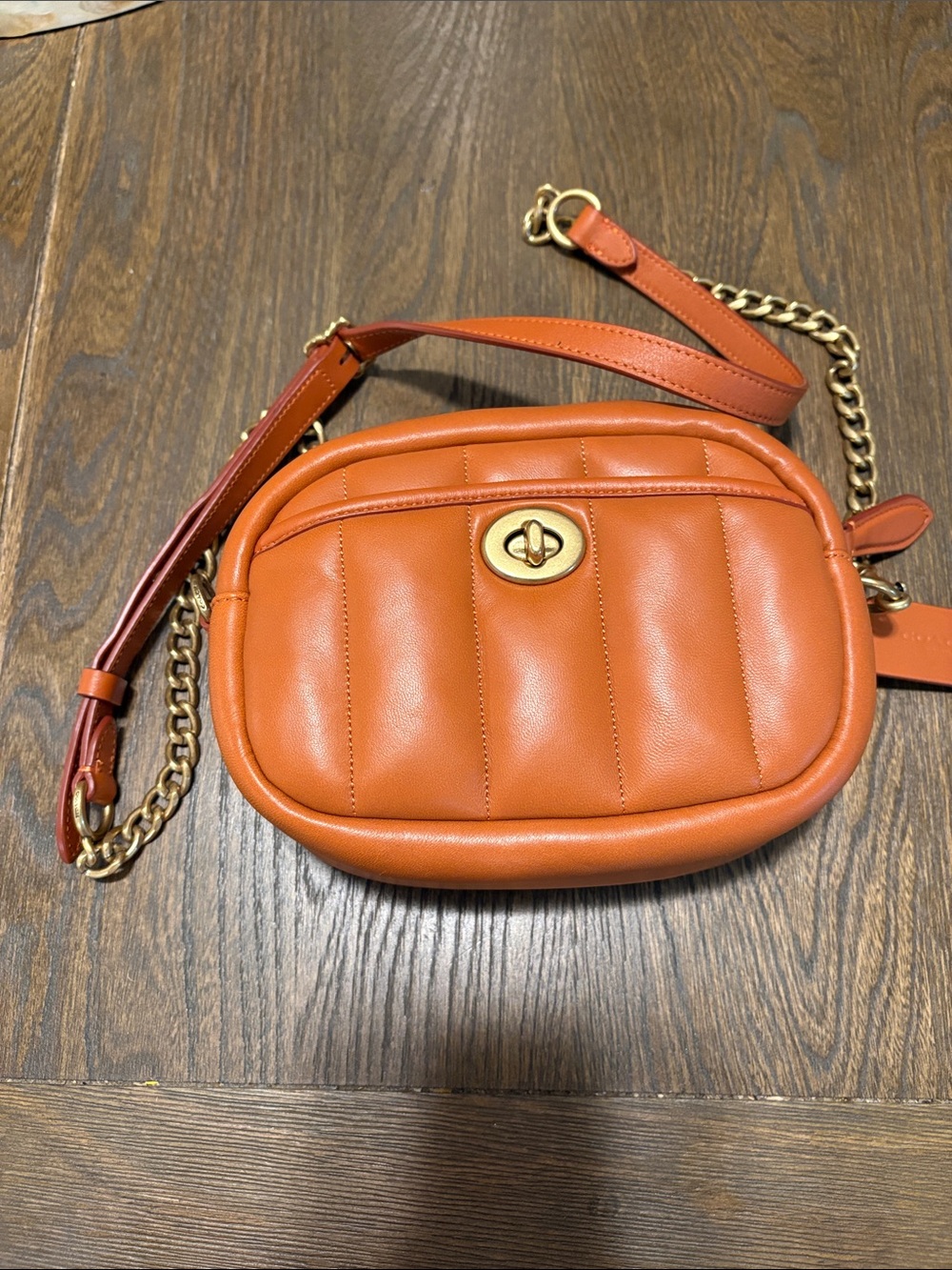 Coach Quilted Leather Crossbody Bag - Orange